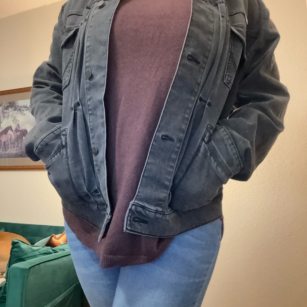Wrangler black Denim Jacket Southwest Tribal Native Aztec Western Boho Jean Coat - Picture 11 of 14